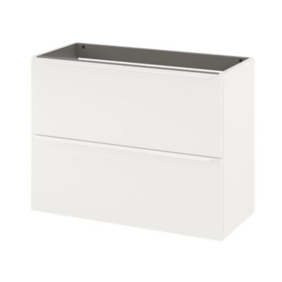 Meuble sous vasque suspendu faible profondeur l.80 x H.60 x P.36 cm, blanc mat, GoodHome Imandra