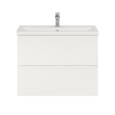 Meuble sous vasque suspendu faible profondeur l.80 x H.60 x P.36 cm, blanc mat, GoodHome Imandra