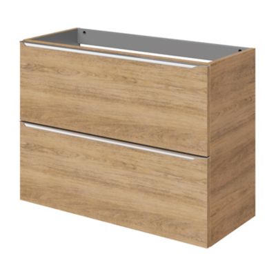 Meuble sous vasque suspendu faible profondeur l.80 x H.60 x P.36 cm, effet chêne, GoodHome Imandra