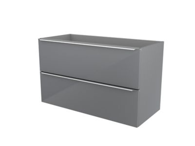 Meuble sous vasque suspendu gris brillant l.100 x H.60 x P.45 cm, GoodHome Imandra