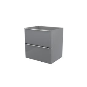 Meuble sous vasque suspendu gris brillant l.60 x H.60 x P.45 cm, GoodHome Imandra