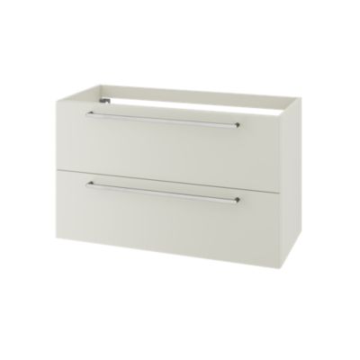 Meuble sous vasque suspendu gris galet 2 tiroirs l.100 x H.60 x P.45 cm GoodHome Imandra