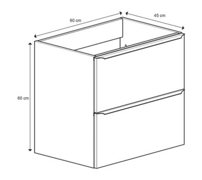 Meuble sous vasque suspendu gris taupe brillant l.60 x H.60 x P.45 cm, GoodHome Imandra