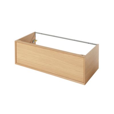 Meuble sous vasque suspendu l.100 cm placage chêne, 1 tiroir, GoodHome Avela