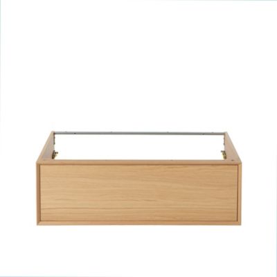 Meuble sous vasque suspendu l.100 cm placage chêne, 1 tiroir, GoodHome Avela