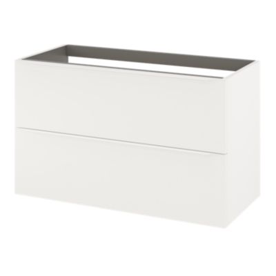 Meuble sous vasque suspendu l.100 x H.60 x P.45 cm, blanc mat, GoodHome Imandra
