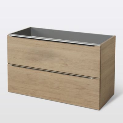 Meuble sous vasque suspendu l.100 x H.60 x P.45 cm, effet chêne, GoodHome Imandra