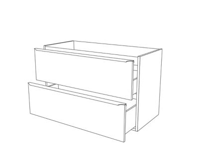 Meuble sous vasque suspendu l.100 x H.60 x P.45 cm, effet chêne, GoodHome Imandra