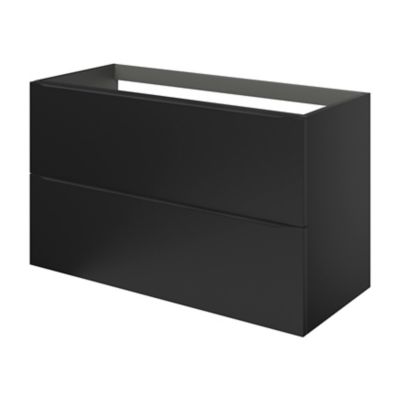 Meuble sous vasque suspendu l.100 x H.60 x P.45 cm, noir mat, GoodHome Imandra