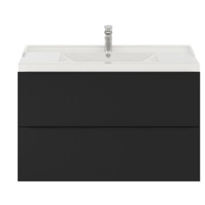 Meuble sous vasque suspendu l.100 x H.60 x P.45 cm, noir mat, GoodHome Imandra