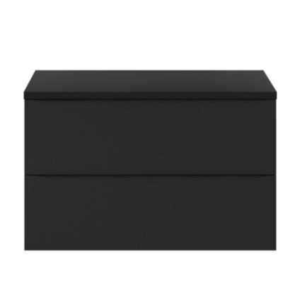 Meuble sous vasque suspendu l.100 x H.60 x P.45 cm, noir mat, GoodHome Imandra