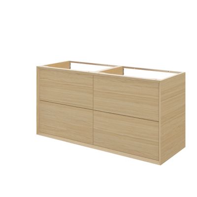 Meuble sous vasque suspendu l.120 cm placage chêne, GoodHome Avela