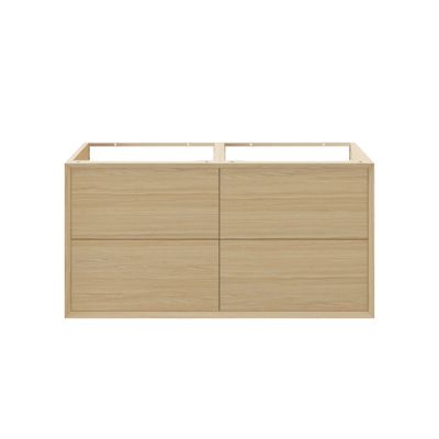 Meuble sous vasque suspendu l.120 cm placage chêne, GoodHome Avela