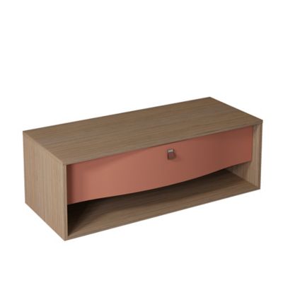 Meuble sous vasque suspendu l.120 x H.40 x P.50 cm, terracotta mat, 1 tiroir, Decotec Havana