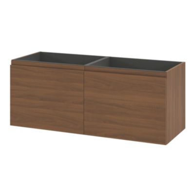 Meuble sous vasque suspendu l.120 x H.48 x P.45 cm, effet noyer, 4 tiroirs, GoodHome Levanna