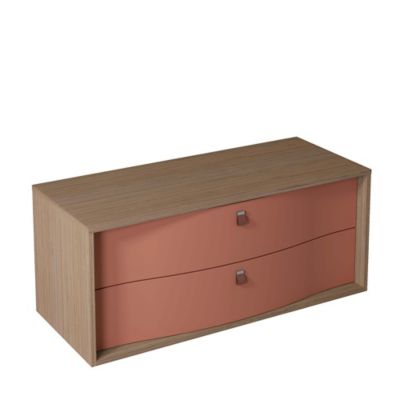 Meuble sous vasque suspendu l.120 x H.50 x P.50 cm, terracotta mat, 2 tiroirs, Decotec Havana
