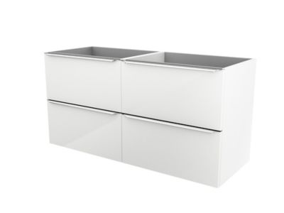 Meuble sous vasque suspendu l.120 x H.60 x P.45 cm, blanc brillant, GoodHome Imandra