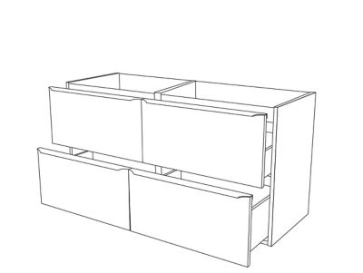 Meuble sous vasque suspendu l.120 x H.60 x P.45 cm, blanc brillant, GoodHome Imandra
