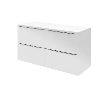 Meuble sous vasque suspendu l.120 x H.60 x P.45 cm, blanc brillant, GoodHome Imandra