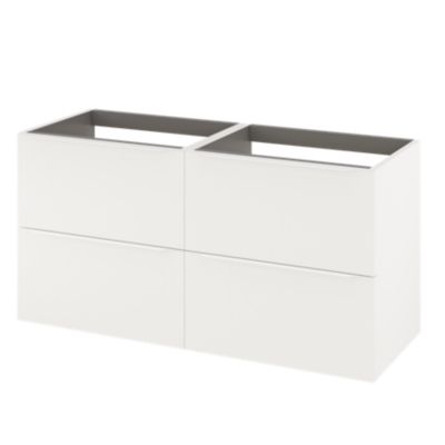 Meuble sous vasque suspendu l.120 x H.60 x P.45 cm, blanc mat, GoodHome Imandra