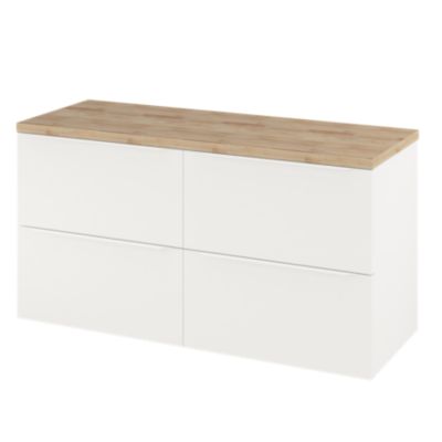 Meuble sous vasque suspendu l.120 x H.60 x P.45 cm, blanc mat, GoodHome Imandra