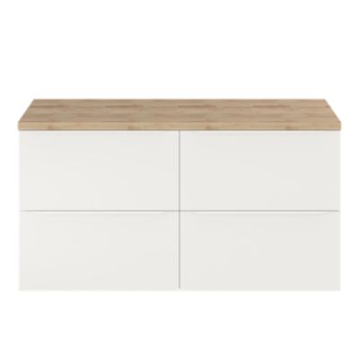 Meuble sous vasque suspendu l.120 x H.60 x P.45 cm, blanc mat, GoodHome Imandra