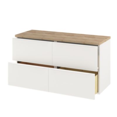 Meuble sous vasque suspendu l.120 x H.60 x P.45 cm, blanc mat, GoodHome Imandra