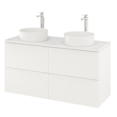 Meuble sous vasque suspendu l.120 x H.60 x P.45 cm, blanc mat, GoodHome Imandra