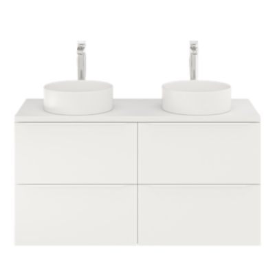 Meuble sous vasque suspendu l.120 x H.60 x P.45 cm, blanc mat, GoodHome Imandra