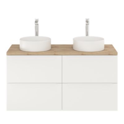 Meuble sous vasque suspendu l.120 x H.60 x P.45 cm, blanc mat, GoodHome Imandra