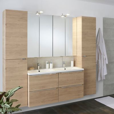 Meuble sous vasque suspendu l.120 x H.60 x P.45 cm, effet chêne, GoodHome Imandra