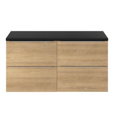 Meuble sous vasque suspendu l.120 x H.60 x P.45 cm, effet chêne, GoodHome Imandra