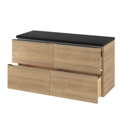 Meuble sous vasque suspendu l.120 x H.60 x P.45 cm, effet chêne, GoodHome Imandra