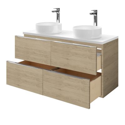 Meuble sous vasque suspendu l.120 x H.60 x P.45 cm, effet chêne, GoodHome Imandra