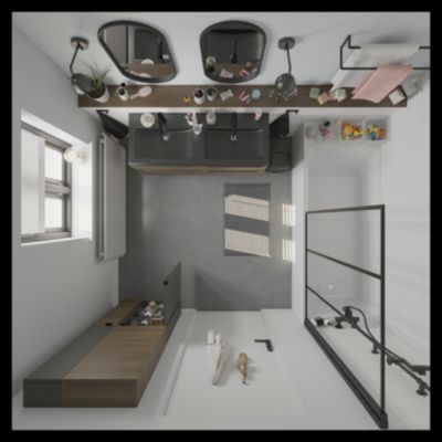 Meuble sous vasque suspendu l.120 x H.60 x P.45 cm, effet noyer, GoodHome Imandra