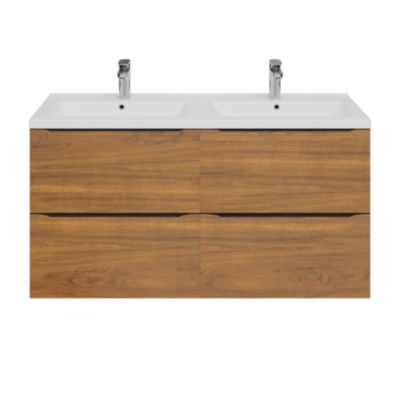 Meuble sous vasque suspendu l.120 x H.60 x P.45 cm, effet noyer, GoodHome Imandra