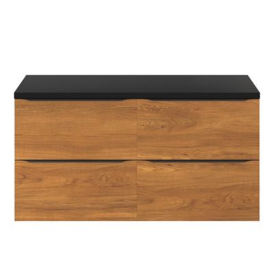 Meuble sous vasque suspendu l.120 x H.60 x P.45 cm, effet noyer, GoodHome Imandra