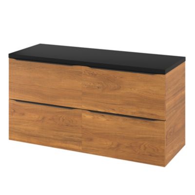 Meuble sous vasque suspendu l.120 x H.60 x P.45 cm, effet noyer, GoodHome Imandra
