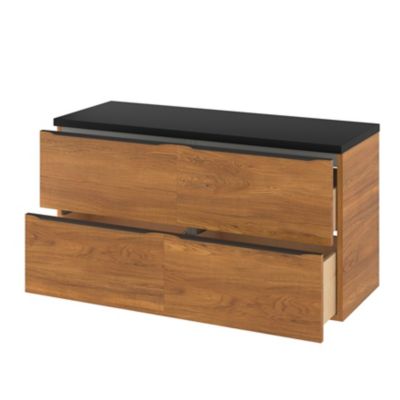 Meuble sous vasque suspendu l.120 x H.60 x P.45 cm, effet noyer, GoodHome Imandra