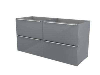 Meuble sous vasque suspendu l.120 x H.60 x P.45 cm, gris brillant, GoodHome Imandra