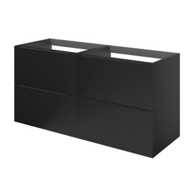 Meuble sous vasque suspendu l.120 x H.60 x P.45 cm, noir mat, GoodHome Imandra