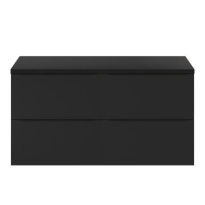 Meuble sous vasque suspendu l.120 x H.60 x P.45 cm, noir mat, GoodHome Imandra