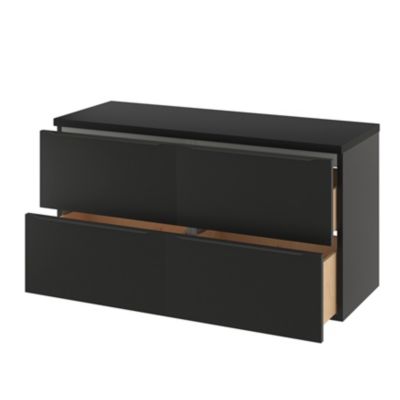 Meuble sous vasque suspendu l.120 x H.60 x P.45 cm, noir mat, GoodHome Imandra
