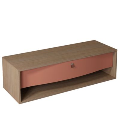 Meuble sous vasque suspendu l.140 x H.40 x P.50 cm, terracotta mat, 1 tiroir, Decotec Havana