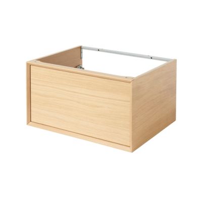 Meuble sous vasque suspendu l.60 cm placage chêne, 1 tiroir, GoodHome Avela