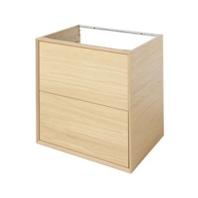 Meuble sous vasque suspendu l.60 cm placage chêne, GoodHome Avela