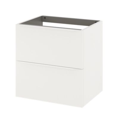 Meuble sous vasque suspendu l.60 x H.60 x P.45 cm, blanc mat, GoodHome Imandra