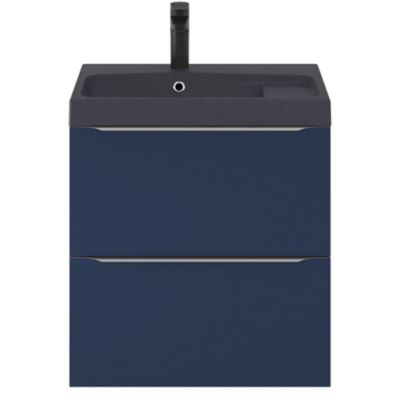 Meuble sous vasque suspendu l.60 x H.60 x P.45 cm, bleu nuit mat, GoodHome Imandra