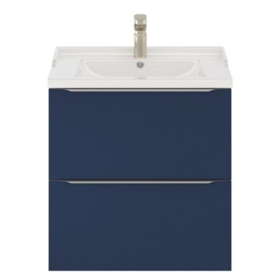 Meuble sous vasque suspendu l.60 x H.60 x P.45 cm, bleu nuit mat, GoodHome Imandra