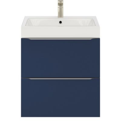 Meuble sous vasque suspendu l.60 x H.60 x P.45 cm, bleu nuit mat, GoodHome Imandra